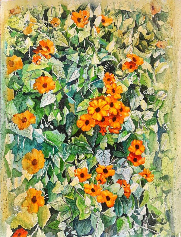 Amber Blossoms Painting by Lasya Upadhyaya | ArtZolo.com