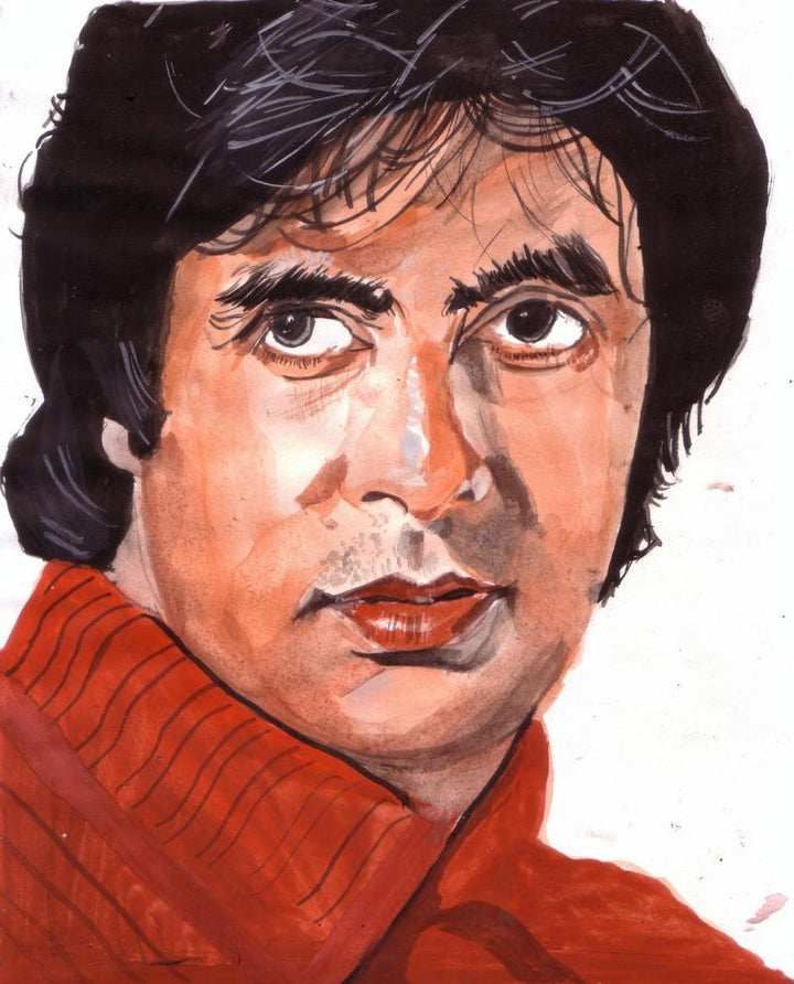Amitabh Bachchan The Evergreen Actor Painting by Saurabh Turakhia | ArtZolo.com