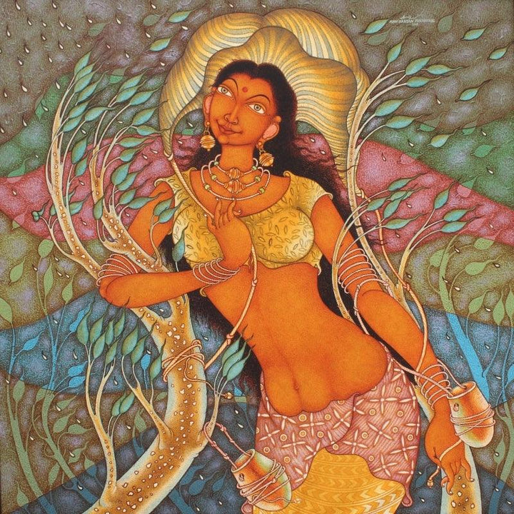 Anandini 1 Painting by Manikandan Punnakkal | ArtZolo.com