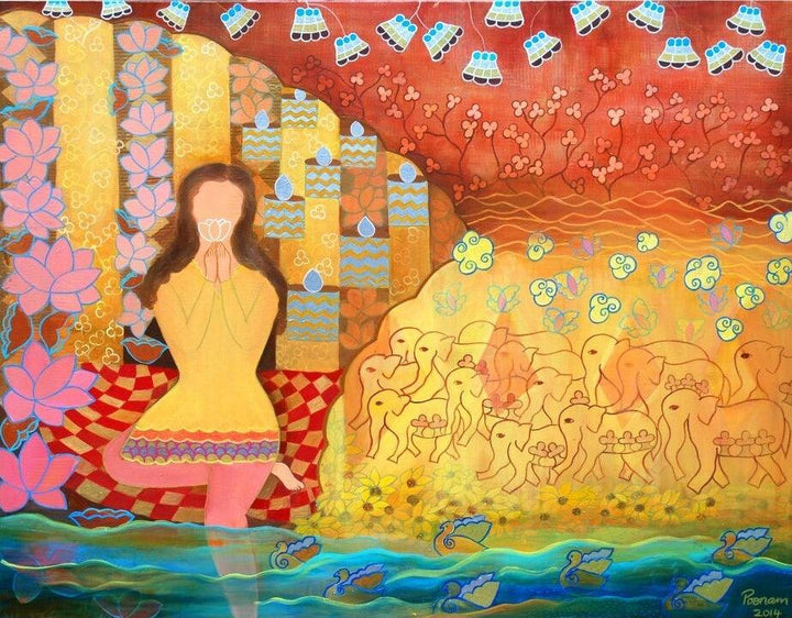 And The Beings Unite Painting by Poonam Agarwal | ArtZolo.com