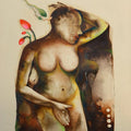 Nude acrylic oil painting titled 'Anubhav', 60x48 inches, by artist Milan Desai on Canvas