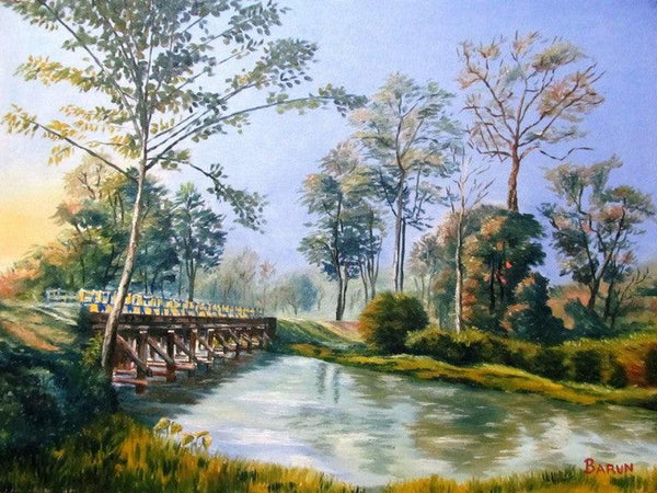 Approach Bridge To Holong Bunglow Doaars Painting by Barun Singh | ArtZolo.com