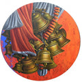Religious acrylic painting titled 'Aradhana 35', 36x36 inches, by artist Anil Kumar Yadav on Canvas