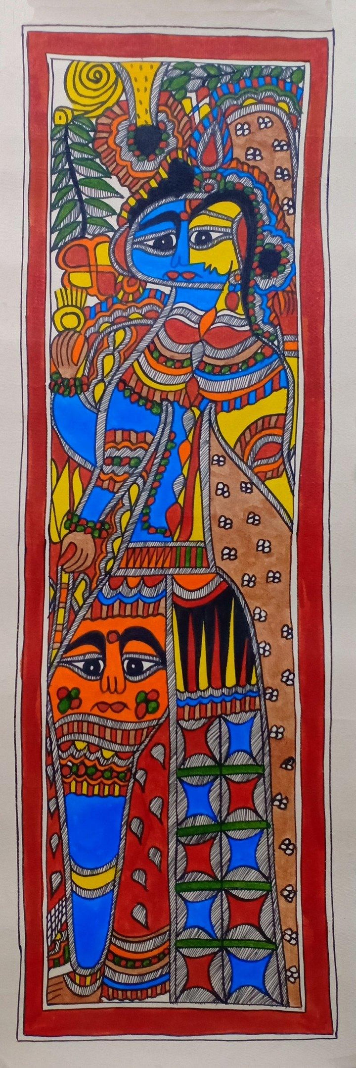 Ardhanareeswara 2 Traditional Art by Mithilesh Jha | ArtZolo.com