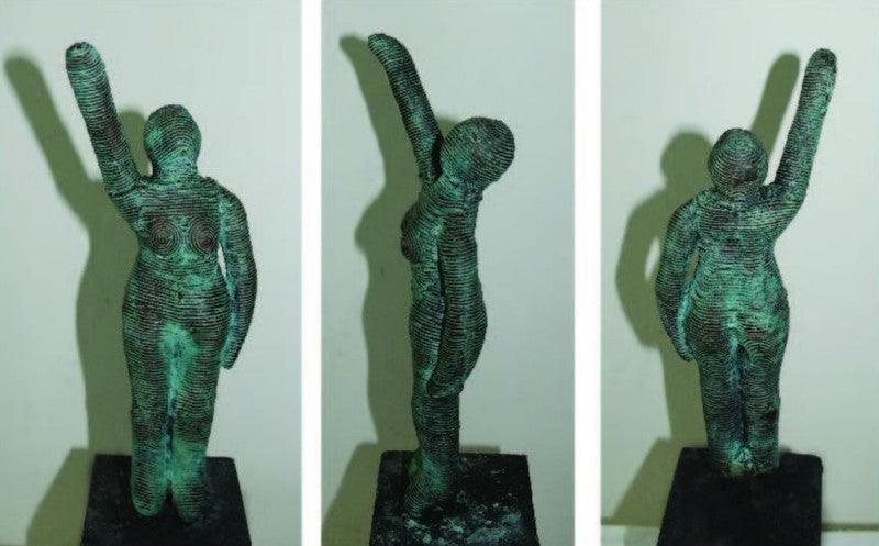 Figurative sculpture titled 'Aspiration', 5x5x8 inches, by artist Tanzeem Baredia on Brass