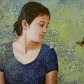 Figurative acrylic painting titled 'Attraction', 18x23 inches, by artist Ramesh Das on Canvas