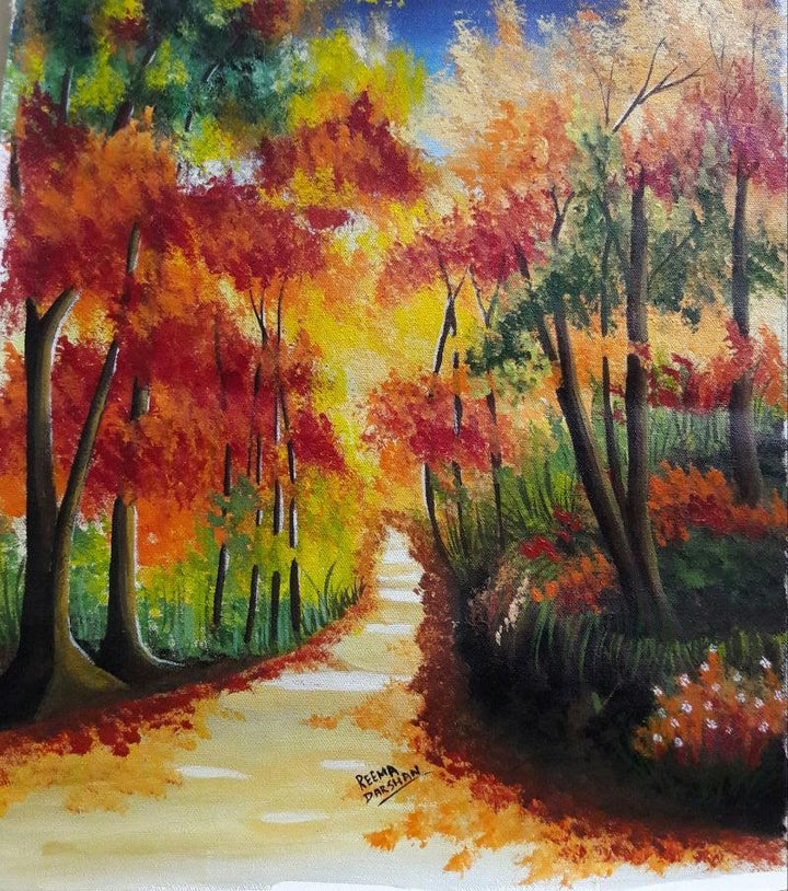 Autumn Trees Painting by Reema Ravindran | ArtZolo.com