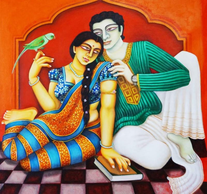 Babu And Bibi 3 Painting by Gautam Mukherjee | ArtZolo.com