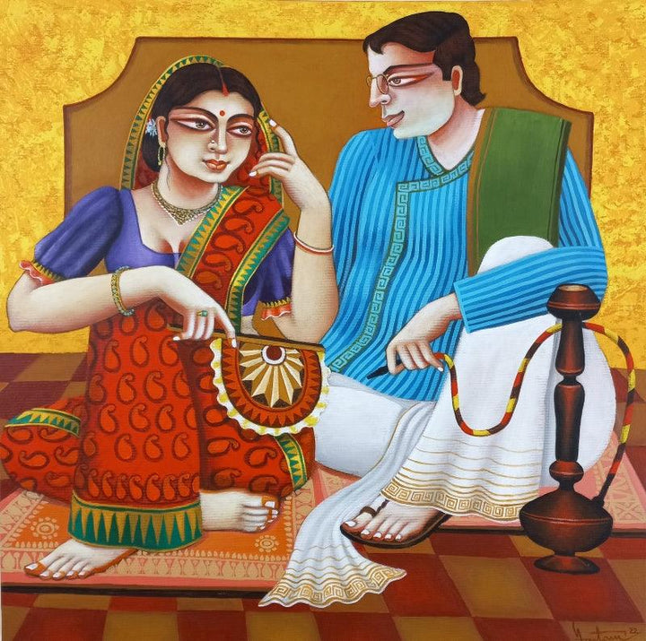 Babu And Bibi 6 Painting by Gautam Mukherjee | ArtZolo.com