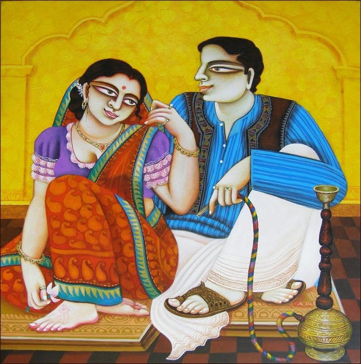 Babu And Bibi 4 Painting by Gautam Mukherjee | ArtZolo.com