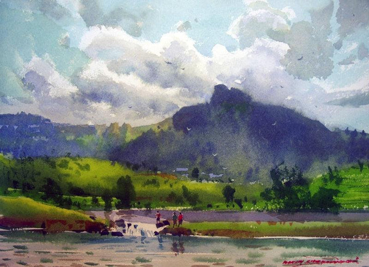 Badlapur Lake Painting by Rakesh Suryawanshi | ArtZolo.com