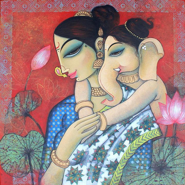 Bal Ganesh Painting by Varsha Kharatamal | ArtZolo.com