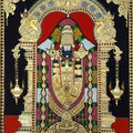 Religious tanjore traditional art titled 'Balaji', 28x22 inches, by artist Sanjay Tandekar on Cardboard