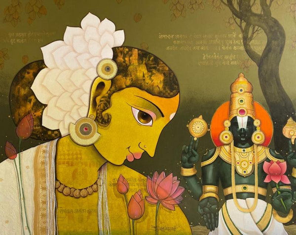 Balaji Lakshmi Painting by Sachin Kharat | ArtZolo.com