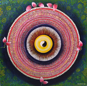 Nature acrylic painting titled 'Balance', 36x36 inches, by artist NITU CHHAJER on canvas