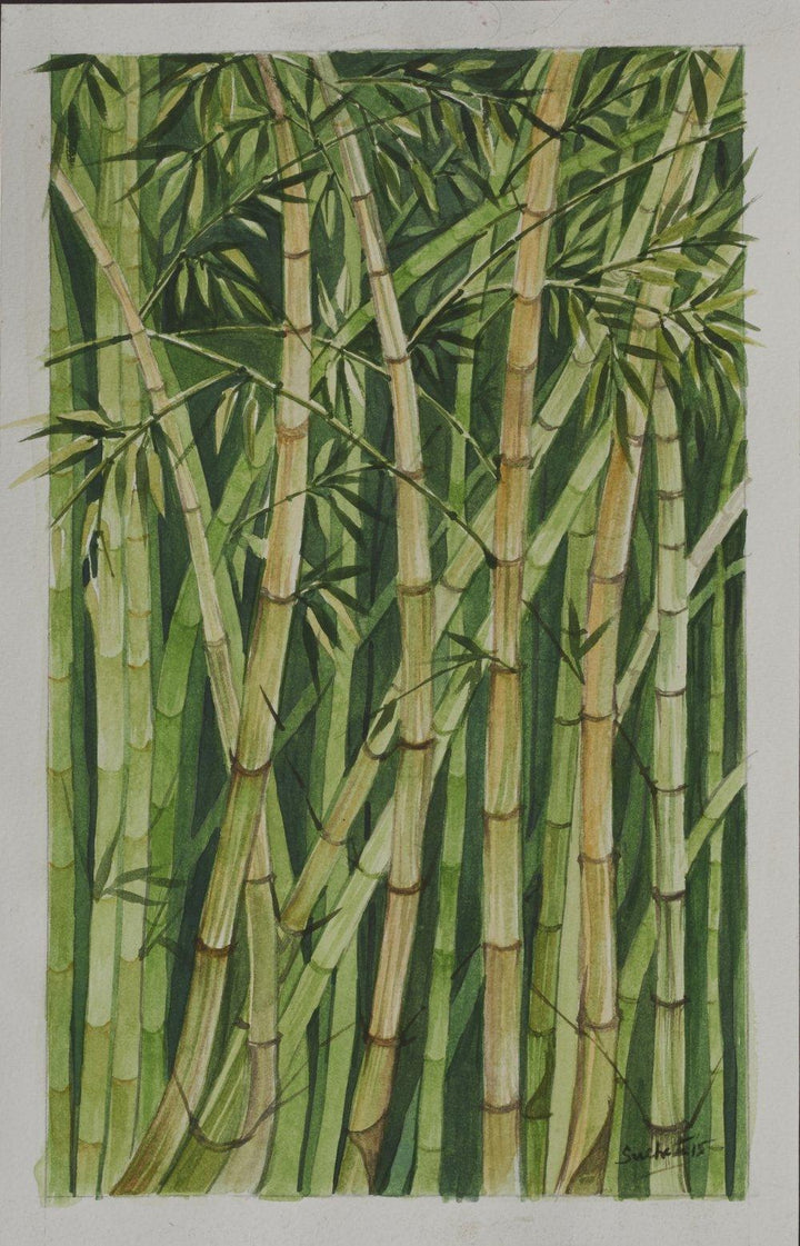 Bamboo Grove Painting by Sucheta Misra | ArtZolo.com