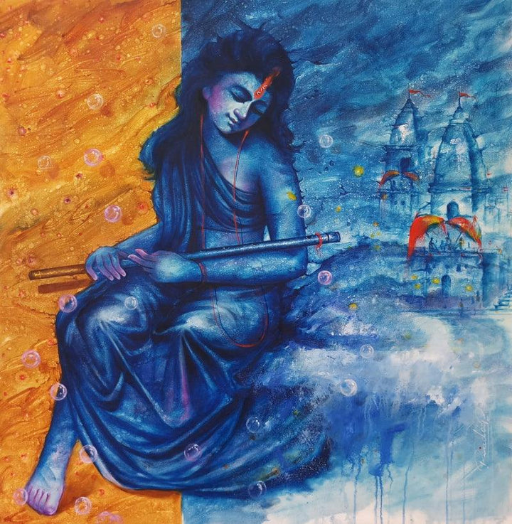 Banaras Beauty 2 Painting by Pradeep Kumar | ArtZolo.com