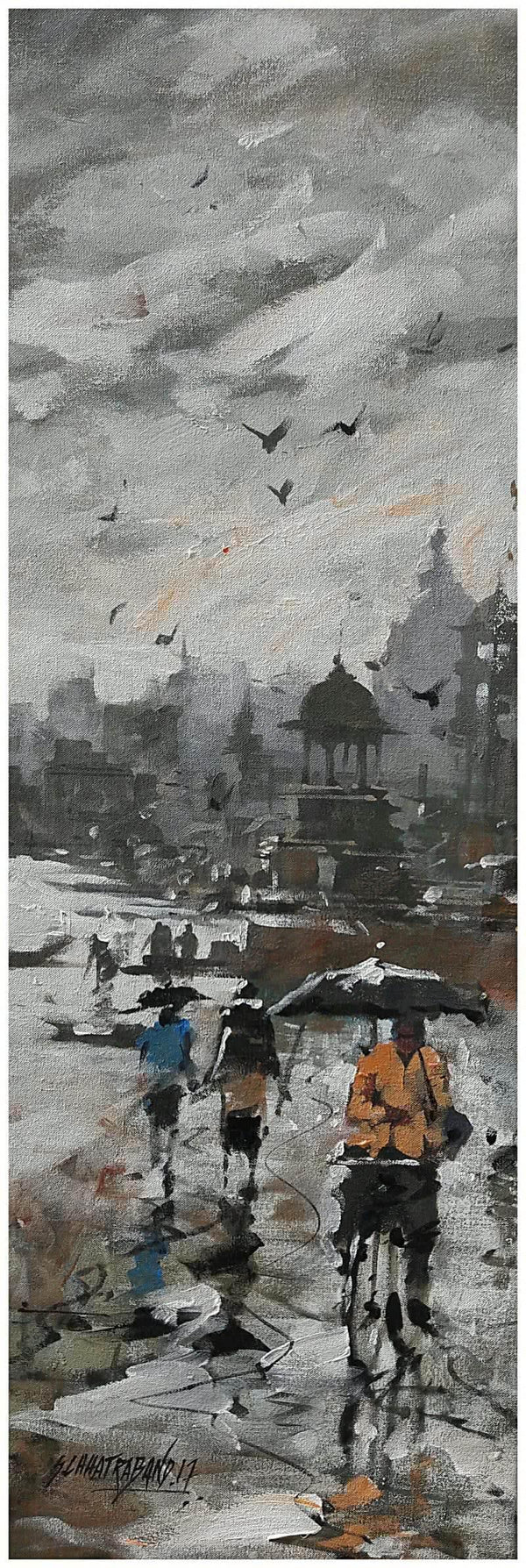 Banaras Ghat 12 Painting by Sandeep Chhatraband | ArtZolo.com