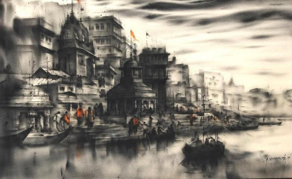 Banaras Ghat 42 Painting by Sandeep Chhatraband | ArtZolo.com