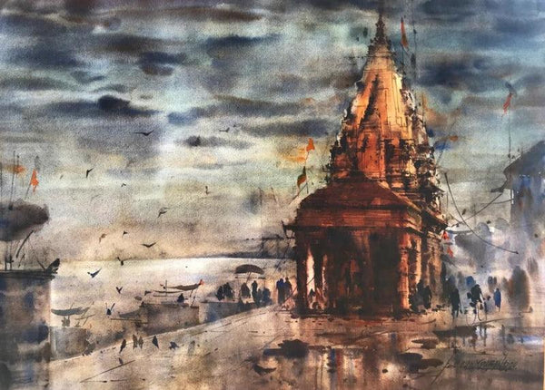 Banaras Ghat 56 Painting by Sandeep Chhatraband | ArtZolo.com