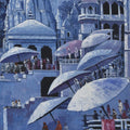 Landscape acrylic painting titled 'Banaras Ghat', 23x59 inches, by artist Kamal Rao on Canvas