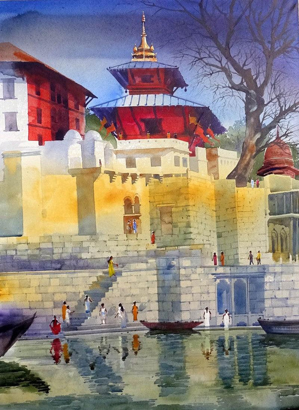 Banaras Ghat Xi Painting by Bhuwan Silhare | ArtZolo.com