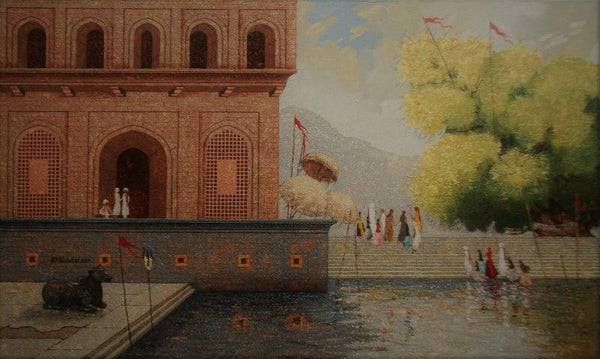 Banaras Ghats Painting by Basavaraj Nalakar | ArtZolo.com