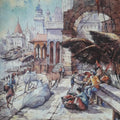 Religious watercolor painting titled 'Banaras ghat 6', 22x15 inches, by artist SHUBHASHIS MANDAL on Handmade paper