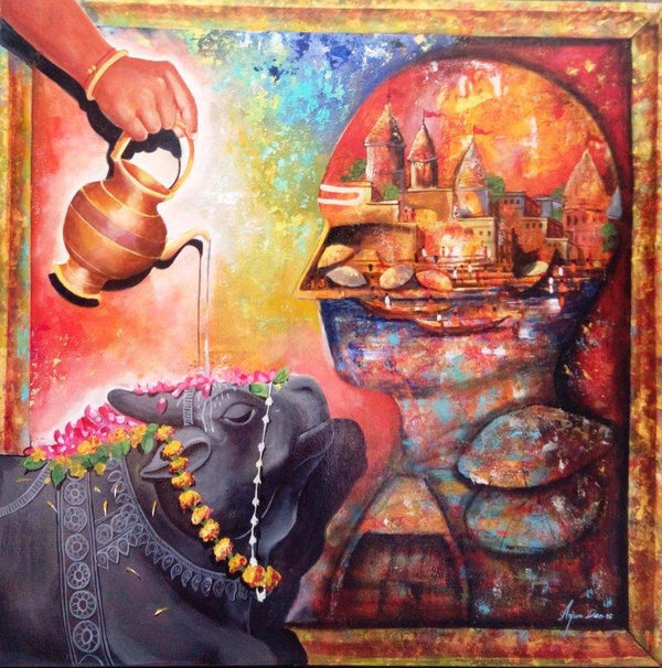 Banarash Ghat 2 Painting by Arjun Das | ArtZolo.com