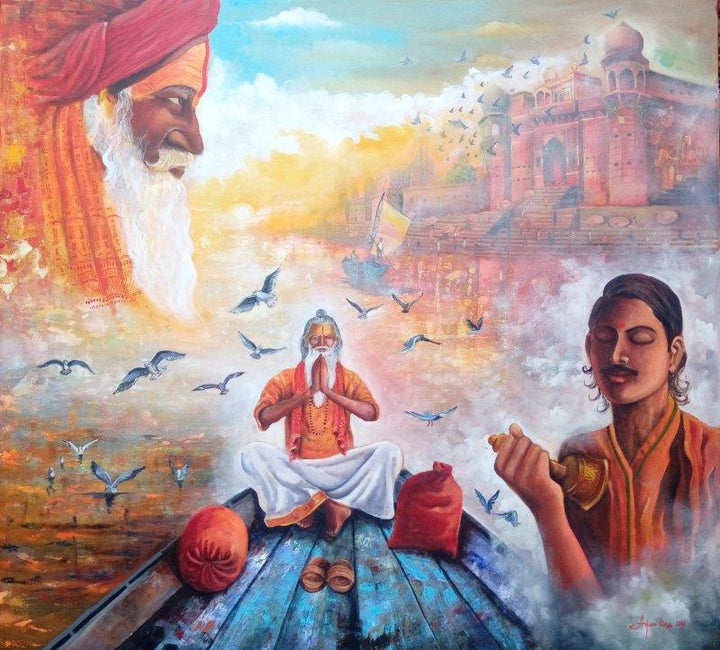 Banarash Ghat Painting by Arjun Das | ArtZolo.com