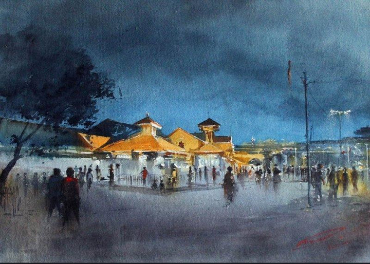 Bandra Station Painting by Swapnil Mhapankar | ArtZolo.com