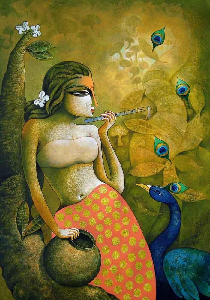 Bansidhar 21 Painting by Ramchandra B Pokale | ArtZolo.com