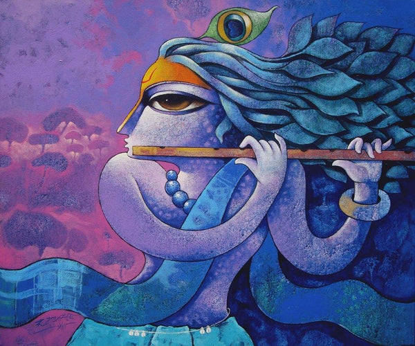 Bansidhar 44 Painting by Ramchandra B Pokale | ArtZolo.com