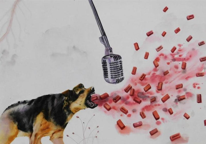 Barking Dog Seldom Bite Painting by Pranita Das | ArtZolo.com