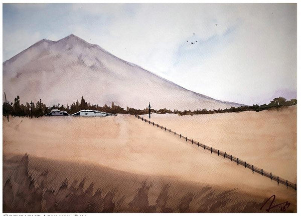Barren Landscape Painting by Arunava Ray | ArtZolo.com