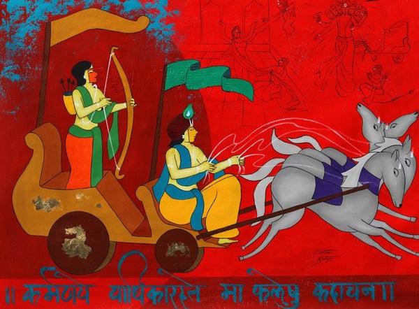 Battle Of Mahabharata 2 Painting by Chetan Katigar | ArtZolo.com