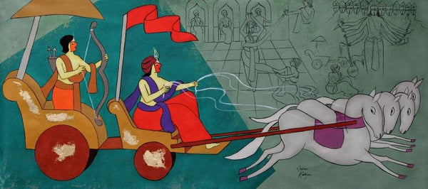 Battle Of Mahabharata Painting by Chetan Katigar | ArtZolo.com