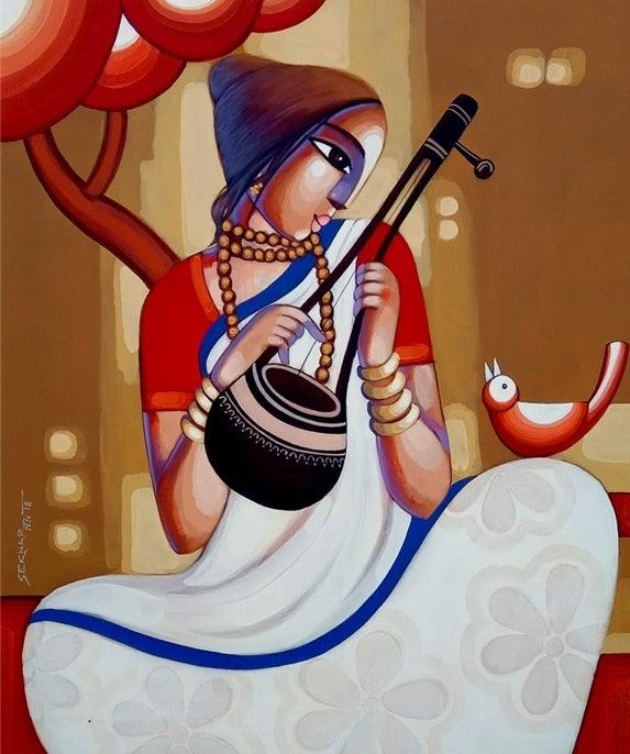 Baul 10 Painting by Sekhar Roy | ArtZolo.com