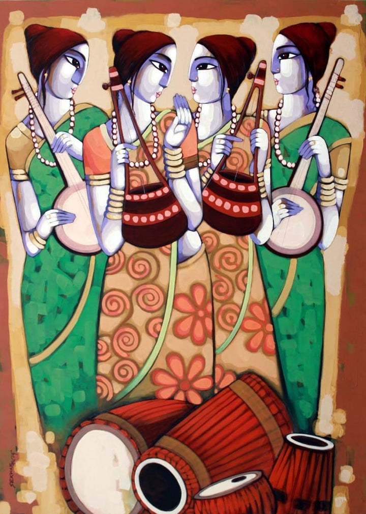 Baul 21 Painting by Sekhar Roy | ArtZolo.com