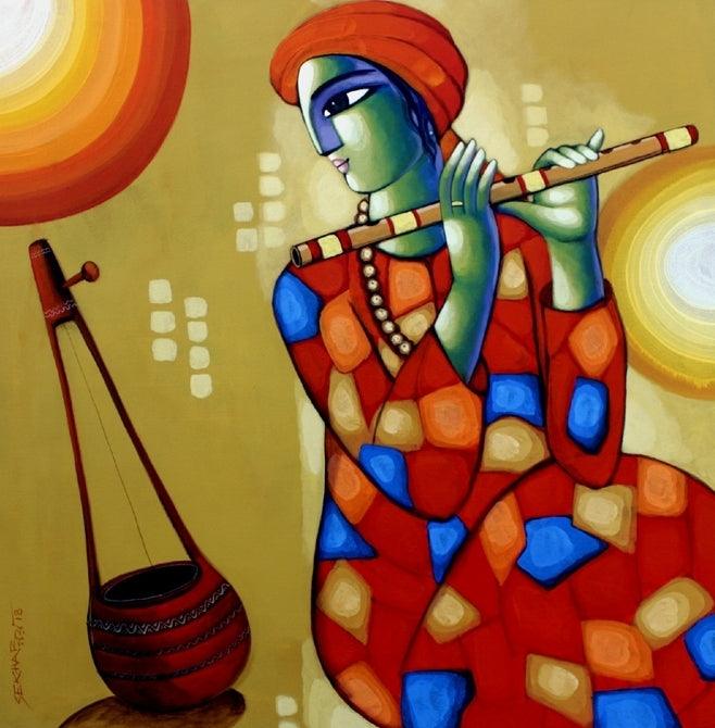 Baul 5 Painting by Sekhar Roy | ArtZolo.com