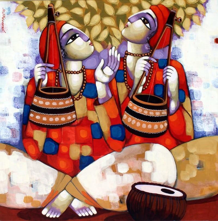Baul Painting by Sekhar Roy | ArtZolo.com
