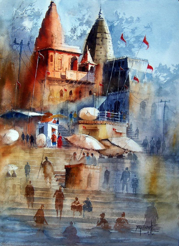 Beautiful Banaras Painting by Sanjay Dhawale | ArtZolo.com