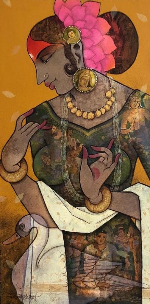 Beautiful Lady 1 Painting by Sachin Kharat | ArtZolo.com