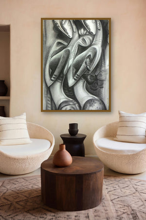 Beautiful Women (A Moment of Connection) by artist Ramesh Pachpande displayed in a Boutique gallery