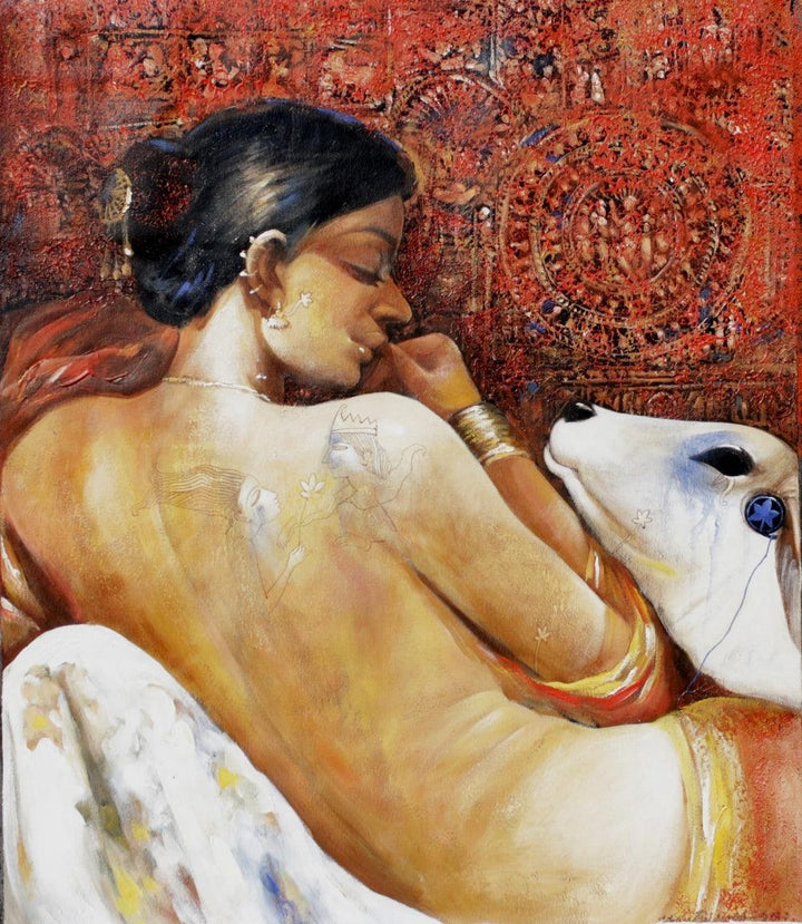 Beauty 1 Painting by Jiban Biswas | ArtZolo.com
