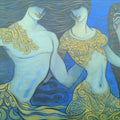 Figurative acrylic painting titled 'Beauty', 36x48 inches, by artist Ramesh Gujar on Canvas
