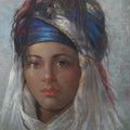 Portrait pastel painting titled 'Beauty', 18x14 inches, by artist Sabir Hussain on Paper