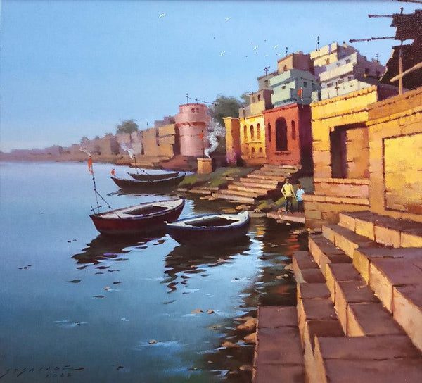 Beauty Of Banaras Painting by Siddharth Gavade | ArtZolo.com