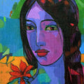 Figurative acrylic painting titled 'Beauty Of Village', 36x12 inches, by artist Avinash Mokashe on Canvas Board