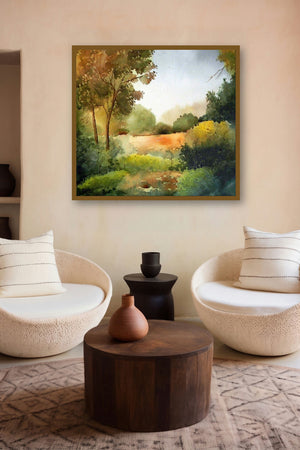 Beauty Of Nature (Verdant Vista) by artist Jitendra Sule displayed in a Minimalist gallery
